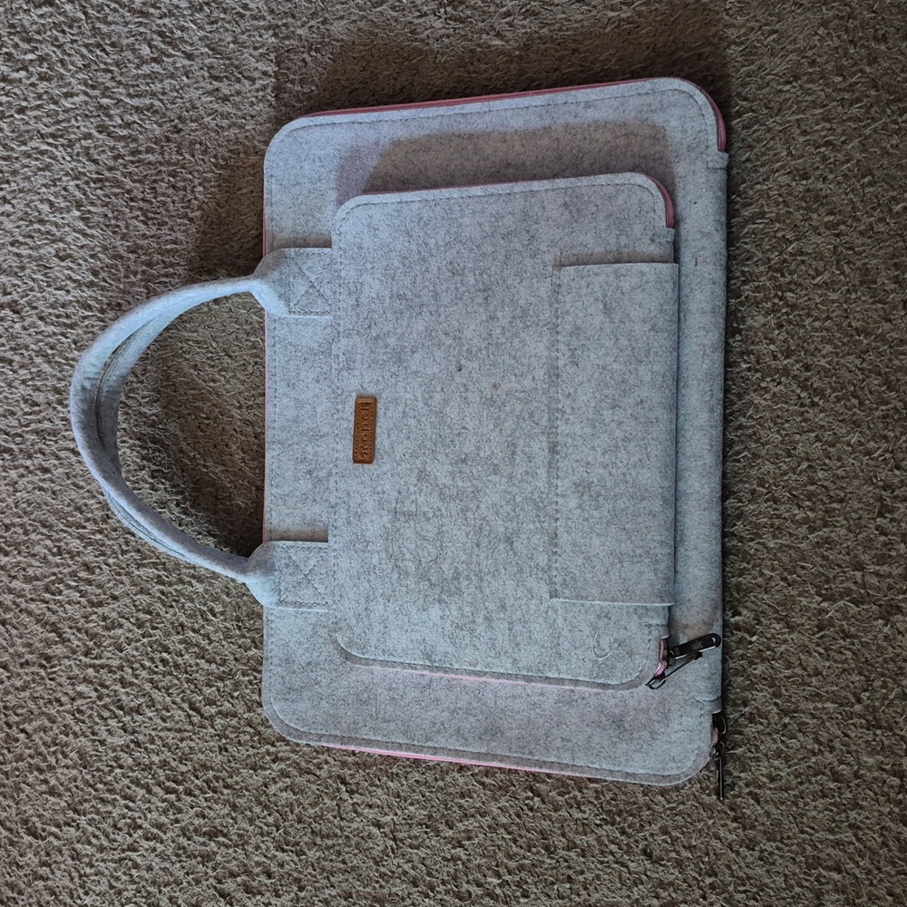 Ropch Grey and Pink Laptop Tote